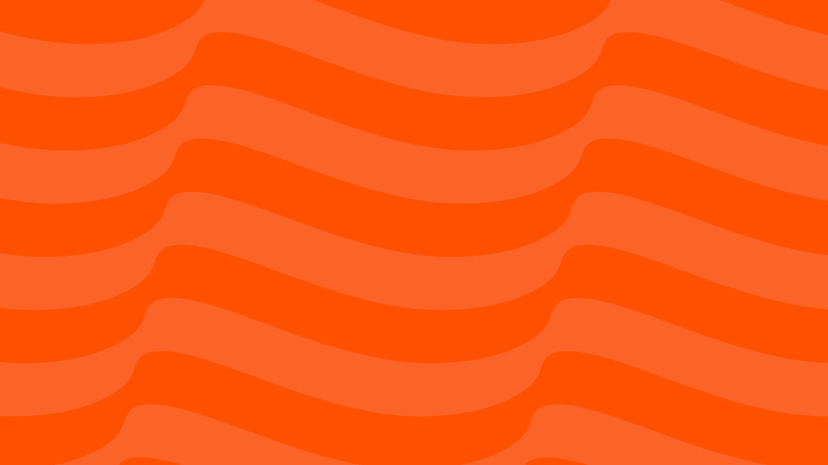A seamless abstract pattern of wavy horizontal stripes in vibrant orange and bright orange-red.